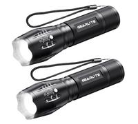 GEARLITE Linternas LED Alta Potencia 2 Piezas, 3000 Lumen Mini Linterna Pilas Potente con 5 Modos, IP65 Impermeable Linterna Tactica Pequeña Largo Alcance para Camping, Senderismo, Outdoor, Emergencia