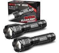 GEARLITE Linternas LED Alta Potencia Pilas, 2 Piezas Linterna Pequeña Potente de Aluminio de 5000 Lumenes con 5 Modos, Mini Linterna Impermeable IP65 con Zoom para Niños, Camping, Exteriores, Regalo