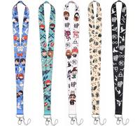 GEARMAX 5 Piezas Cordón Cuello, Cordones de Identificación con Hebilla, Correa para Llaves, Lanyard Personalizado, para Permisos de Trabajo, Tarjeta de Estudiante, Llavero, Móviles