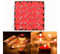 Gearmax 50pcs Corazón Flotantes Velas Sin Humo Pudín Creativo Romántico Vela de Amor para Cumpleaños (Rojo)