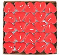 Gearmax 50pcs T en Forma de Corazón Sin Humo Velas Creativo Romántico Vela de Amor para Confesión, Proponer, Cumpleaños (Rojo)