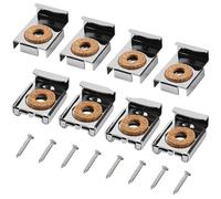 GEARMAX 8 Piezas Soporte Espejo Pared, Clips de Espejo Sin Marco, Clips de Montaje de Espejo, Soportes Fijación de Espejos con Tacos y Tornillos, para Espejos de Baño y Habitaciones