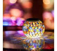 Gearmax® Multicolor Lámpara Solar con Mosaico Colorida Lámpara De Mesita De Noche Lamparas De Sobremesa para Salón, Jardín, Habitación, Terraza, Comedor, Etc