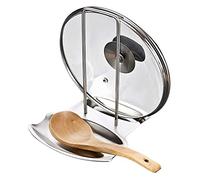 Gearmax® Soporte Cucharas Cocina de Acero Inoxidable, Soporte Tapas Ollas, Soporte para Tapa de Sartén Multifuncional, Organizador de Sartenes y Tapaderas, Hace que Cocina Esté Limpia y Ordenada