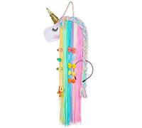 Gearmax Titular de Pinzas para el Cabello, Niña Unicornio Pinza Pelo Organizador, Borlas de Hilo de Arco Iris Arcos de Pelo Almacenamiento, niños Unicorn Decoración de Pared habitación