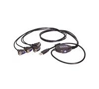 Gearmo Adaptador serie a USB de 4 puertos con chipset FTDI, 4 puertos DB9 macho de 9 pines con tuercas hexagonales, Windows 11, 10, 8, 7, Linux y Mac, Plug and Play, protección contra sobretensiones y