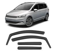 GEARMONSTER Deflectores de viento negros compatibles con VW TOURAN 2004-2015, parabrisas de lluvia para auto, deflectores integrados, deflector de viento integrado, 4 piezas