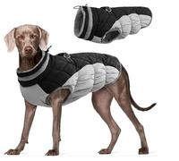GearPrice Abrigo impermeable para perros, clima frío, chaqueta cálida de invierno para perros pequeños, medianos y grandes, suéter para perros acogedores con forro polar, chaleco reflectante de