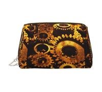 Gears Clock - Bolsa de maquillaje de viaje con compartimentos, bolsa de aseo portátil para mujer, Gold, One Size