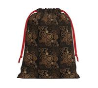 Gears Clock - Bolsa de regalo con cordón de impresión del siglo de bronce con cinta roja suave y elegante para Navidad, Halloween, se adapta a tarjetas de caramelos
