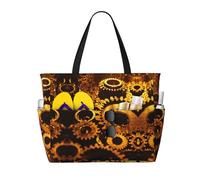 Gears Clock - Bolsa de viaje de gran capacidad con estampado de bronce para mujer, para playa, viajes, gimnasio, vacaciones