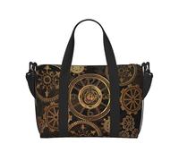Gears Clock - Bolsa de viaje de poliéster con estampado de siglo de bronce oblicuo, para mujeres y hombres, color negro, talla única, Negro, One Size