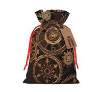 Gears Clock Bronze Century Print Cordón Regalo Bolsas de temporada Celebraciones Eco-Conscious Holiday Gift Packaging