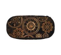 Gears Clock Bronze Century Print - Estuche para lápices portátil de alta capacidad para estudiantes, adolescentes y adultos, Black, Talla única, Organizador de bolsas