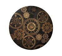 Gears Clock Bronze Century Printing - Insignia redonda de hojalata de 6 cm, impresión de un solo lado, perfecto para decoración de estilo personal y regalo, talla única, Metal