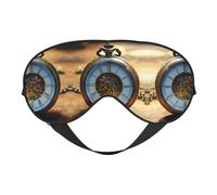 Gears Clock - Máscara de ojos de doble cara con impresión de bronce y diseño de siglo, opaco para dormir, máscara de ojos cómoda para dormir para todas las ocasiones