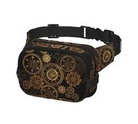 Gears Clock - Riñonera con estampado de siglo de bronce para hombres y mujeres con cinturón ajustable para entrenamiento al aire libre