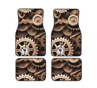 Gears - Juego de 4 alfombrillas antideslizantes para coche, diseño de bronce y sedanes