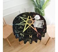 Gearsly Manteles redondos para mesa circular de 150 cm, diseño de mandala, bohemio, mandala, resistente a las arrugas, resistente al agua, poliéster, para el hogar, comedor, cocina, fiesta, picnic, 60