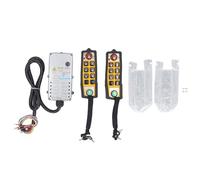 Gearwell Control remoto de grúa, kit de control inalámbrico, control remoto de doble manija con 6 botones de dirección, controlador industrial eléctrico, de control de grúa DC24V