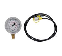 Gearwell Kit de prueba de presión hidráulica, probador de presión con adaptador de acoplamiento de punto de prueba M16x2 a BSP1 4, calibre 0-250 bar 3600 PSI, manguera de 1,5 m