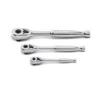 GearWrench 81310 Juego de carraca rápida con forma de lágrima y 45 dientes con accionamiento de 1/4", 3/8", 1/2", 3 piezas