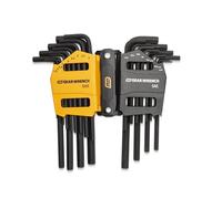 GearWrench 83504 Juego de llaves hexagonales SAE/Métricas de brazo largo, acero de aleación de 26 piezas