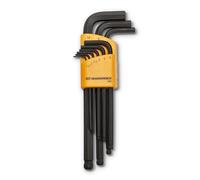 GearWrench 83521 Juego de llaves hexagonales métricas de punta esférica y brazo largo, 9 piezas