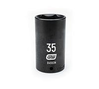 GearWrench 84593N - Llave de vaso métrica (1/2", 6 puntos, 35 mm), color negro