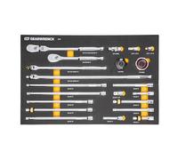 GearWrench 86521 Juego de herramientas de 21 piezas de 3/8" con trinquete de 90 dientes y bandeja de espuma EVA.