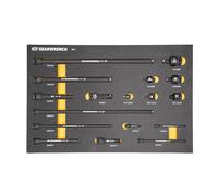 GearWrench 86524 - Juego de accesorios para herramientas de 1/4", 3/8", 1/2", 1/2", con bandeja de EVA, 17 piezas