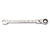 GearWrench 86712 - Llave combinada de trinquete de cabeza flexible de 12 mm con arco oscilante de 4 grados de 12 mm
