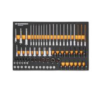 GEARWRENCH GWMSBSKCBMM - Juego de llaves de vaso métricas de 74 piezas de 1/4", 3/8", 1/2" en bandeja de almacenamiento de espuma