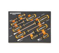 GEARWRENCH GWMSSCRSL - Juego de 9 destornilladores ranurados de doble material en bandeja de almacenamiento de espuma