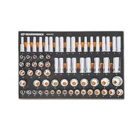 GearWrench GWMSSKT12MM - Juego de 67 llaves de vaso métricas cromadas de 1,27 cm en bandeja de almacenamiento de espuma