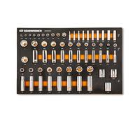 GEARWRENCH GWMSSKTHSAE Juego de 63 piezas de 1/4 pulgadas, 3/8 pulgadas y 1/2 pulgadas de alta visibilidad SAE Socket en bandeja de espuma | GWMSSKTHSAE