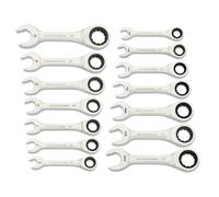 GEARWRENCH Juego de 14 llaves de trinquete combinadas de 90 dientes y 12 puntos, SAE y métricas | 3/8 a 3/4 pulgadas y 10 mm a 18 mm | 86859