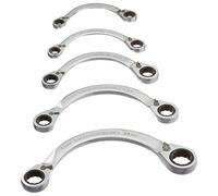 GEARWRENCH Juego de 5 llaves de trinquete reversibles de media luna de 12 puntos, métricas - 9850