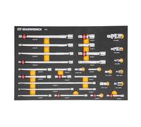 GEARWRENCH Juego de accesorios de herramientas cromadas de 1/4", 3/8", 1/2" con bandeja de espuma EVA - 86523