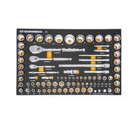 GearWrench Juego de herramientas mecánicas SAE/métricas de 90 dientes de 1/4, 3/8 pulgadas, 1/2 pulgadas, 83 piezas con bandeja de espuma EVA - 86529