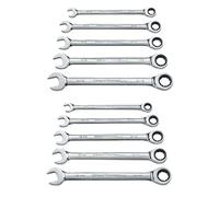 GearWrench Juego de llaves combinadas de trinquete SAE/métricas, 10 piezas, 12 puntos - 9418