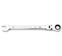 GearWrench Llave combinada de trinquete de cabeza flexible de 12 puntos de arco oscilante de 4 grados de 1/2 pulgada - 86745
