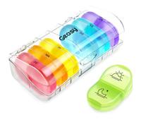 GEASY Pastillero - Pastillero con caja de almacenamiento para viajes - Cierre fuerte - Holandés - Caja de medicamentos 7 días - Pastilleros (color transparente, 2 días)