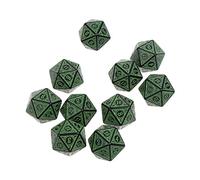 Geavonyg 10pcs 5 Colores Dice MULTIFACETOS D20 Juegos De TRPG Poliédricos Juego Kit Entretenimiento