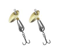 Geavonyg 2 Piezas De Pesca con Señuelos Metal con Duros Gancho Giratorios Cebos Lentejuelas para Cebos Giratorios Truchas
