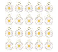 Geavonyg 20 PC Fashion Flower Pending Charm Dangle Sweet Little Colgante Collar Accesorios De Joyería Sweet Linda Joyería Accesorios De Bricolaje