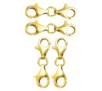 Geavonyg 4 Uds. Extensiones De Langosta Doble Extensiones Cierre Doble Gancho Plata para Hacer Joyas Elegantes Cierres Plata Ley