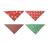 Geavonyg 4PCS/Pack Baberos De Algodón para Festivales De Mascotas Decorativos con Patrón Navideño Adecuado Perros Y Gatos Fotografía Bandanas Perros Bandana Collar Bandanas Navidad