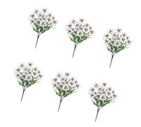 Geavonyg 6 Tallos Brillantes Pensamientos Artificiales eucaliptos Ramos Mixtos arreglo Floral para Decoraciones para salón arreglo Floral