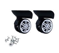 Geavonyg A65 Luggage Madura De La Maleta Doble Roller Hardware Reparación Del Kit Reparación 360 ° Rueda Servicio Pesado 1 Par Colores Negros Y Grises
